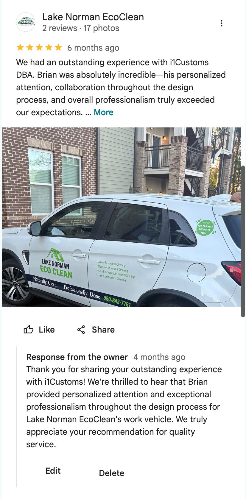 Customer vehicle photo shared by Lake Norman EcoClean